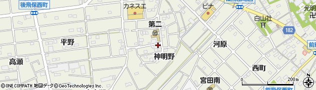 愛知県江南市後飛保町（神明野）周辺の地図