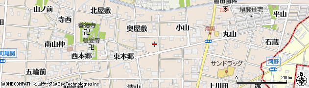 愛知県一宮市浅井町尾関奥屋敷54周辺の地図