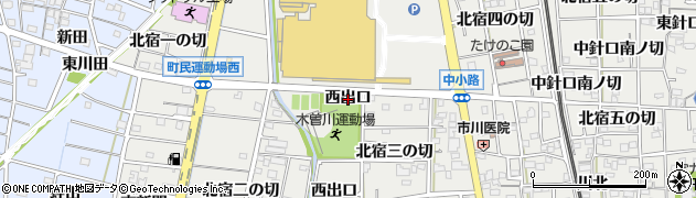 愛知県一宮市木曽川町黒田（西出口）周辺の地図