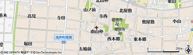 愛知県一宮市浅井町尾関南山仲28周辺の地図