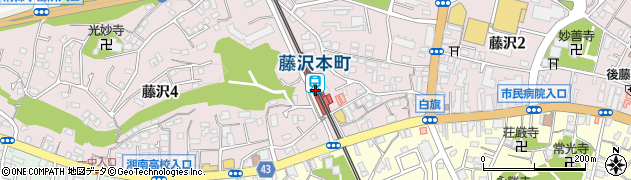 藤沢本町駅周辺の地図