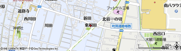 愛知県一宮市木曽川町里小牧（東川田）周辺の地図