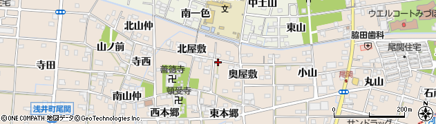 愛知県一宮市浅井町尾関奥屋敷28周辺の地図