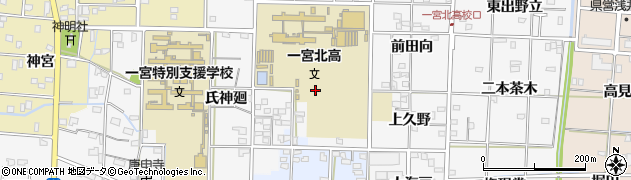 愛知県一宮市笹野氏神東周辺の地図