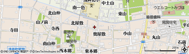 愛知県一宮市浅井町尾関奥屋敷22周辺の地図
