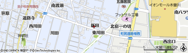 愛知県一宮市木曽川町里小牧（新田）周辺の地図