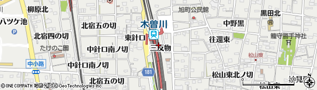 愛知県一宮市木曽川町黒田三反物周辺の地図