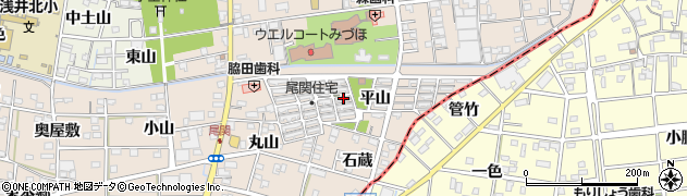 愛知県一宮市浅井町尾関平山6周辺の地図