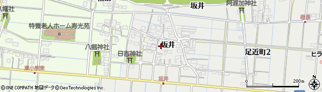 岐阜県羽島市足近町（坂井）周辺の地図