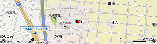 愛知県一宮市田所（郷前）周辺の地図