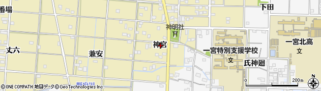 愛知県一宮市光明寺神宮周辺の地図