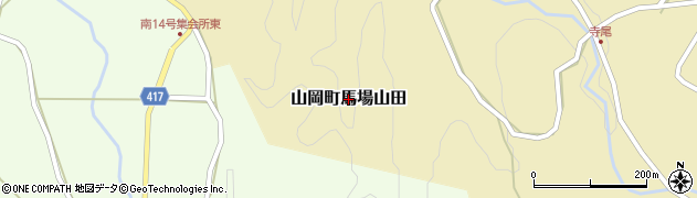 岐阜県恵那市山岡町馬場山田周辺の地図