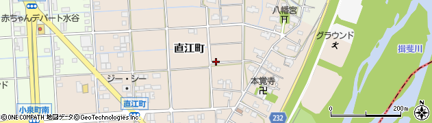 岐阜県大垣市直江町周辺の地図