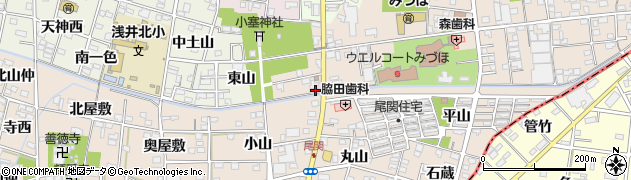 愛知県一宮市浅井町尾関同者1-1周辺の地図