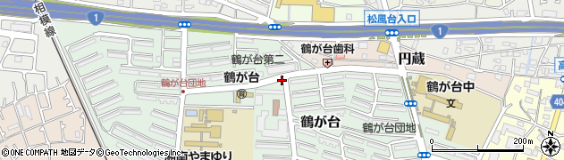 鶴が台名店街入口周辺の地図