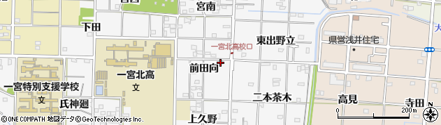 愛知県一宮市笹野前田向25周辺の地図