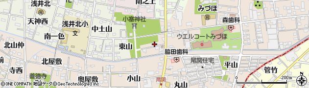 愛知県一宮市浅井町尾関同者2-4周辺の地図