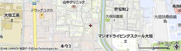 岐阜県大垣市本今町1077周辺の地図