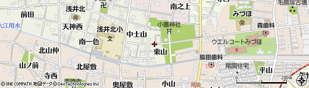 愛知県一宮市浅井町大野東山周辺の地図