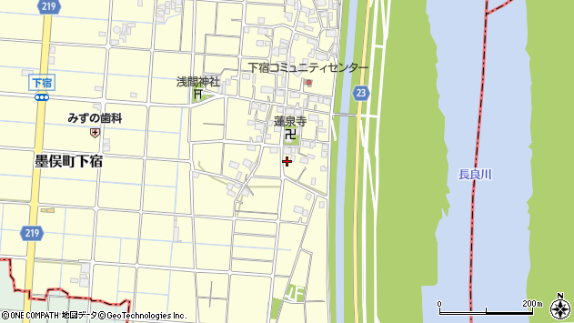 〒503-0104 岐阜県大垣市墨俣町下宿の地図