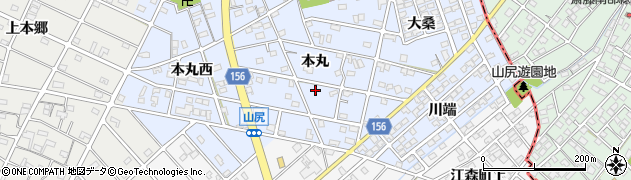愛知県江南市山尻町（本丸）周辺の地図