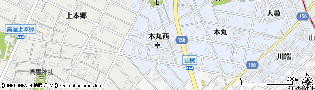 愛知県江南市山尻町本丸西周辺の地図