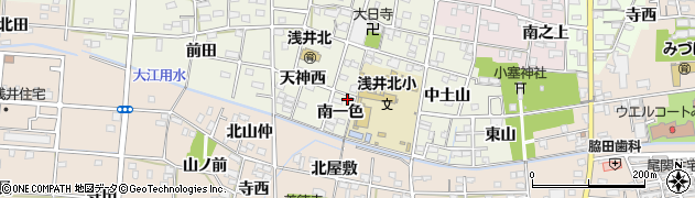 愛知県一宮市浅井町大野南一色周辺の地図