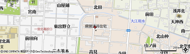 愛知県一宮市浅井町尾関（長田）周辺の地図