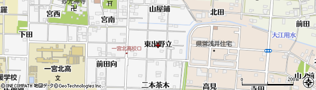 愛知県一宮市笹野（東出野立）周辺の地図