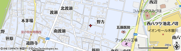 愛知県一宮市木曽川町里小牧周辺の地図