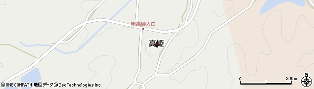 鳥取県西伯郡南部町高姫周辺の地図
