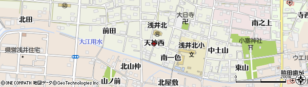 愛知県一宮市浅井町大野（天神西）周辺の地図