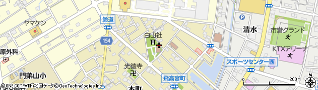 愛知県江南市飛高町（宮町）周辺の地図