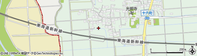 岐阜県大垣市十六町250周辺の地図