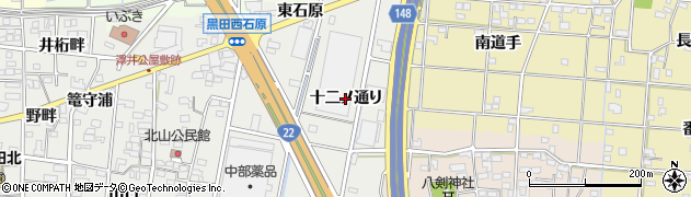 愛知県一宮市木曽川町黒田（十二ノ通り）周辺の地図