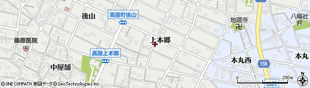 愛知県江南市高屋町上本郷周辺の地図