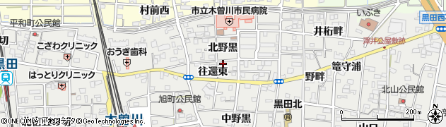 愛知県一宮市木曽川町黒田往還東4周辺の地図
