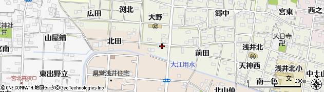愛知県一宮市浅井町大野郷西46周辺の地図