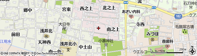愛知県一宮市浅井町河田（上之段）周辺の地図