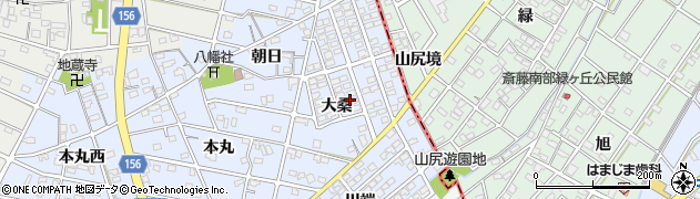 愛知県江南市山尻町（大桑）周辺の地図