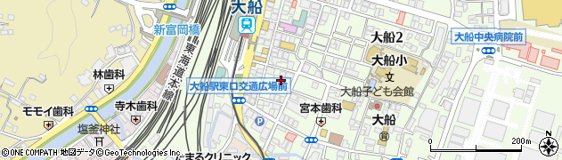 大船駅東口暫定第一自転車駐車場周辺の地図