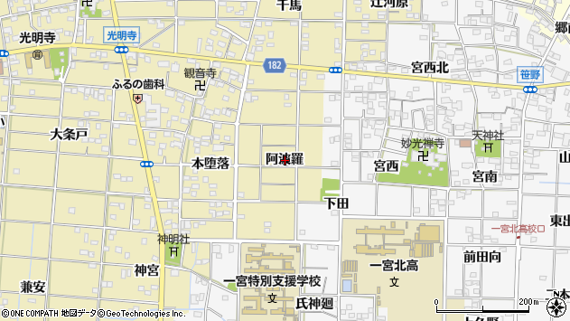 〒491-0135 愛知県一宮市光明寺の地図