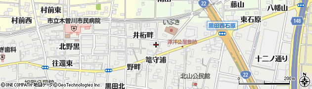 愛知県一宮市木曽川町黒田井桁畔202周辺の地図