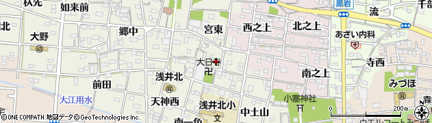 愛知県一宮市浅井町大野（北一色）周辺の地図