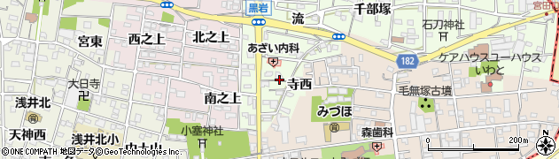 愛知県一宮市浅井町黒岩（石刀山）周辺の地図