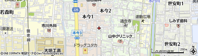 岐阜県大垣市本今町349周辺の地図