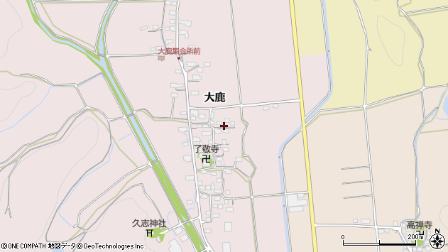 〒521-0214 滋賀県米原市大鹿の地図