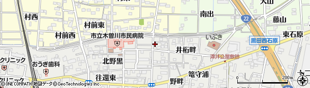 愛知県一宮市木曽川町黒田井桁畔111周辺の地図
