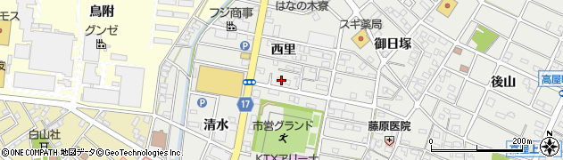 愛知県江南市高屋町西里151周辺の地図