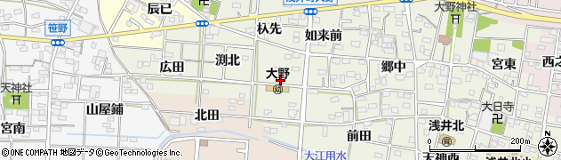 愛知県一宮市浅井町大野郷西22周辺の地図